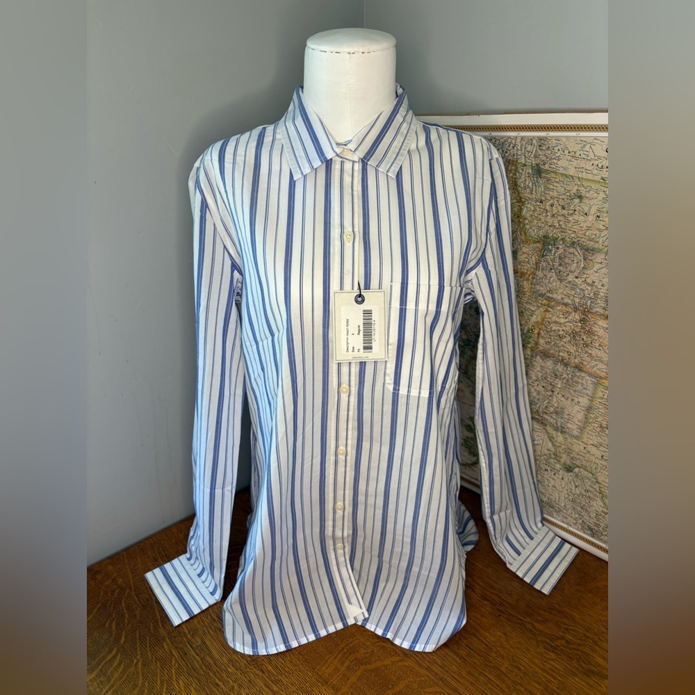 UNTUCKit Women's NWT Pinot Prese Size 4 Long Sleeve Button Down Blouse Shirt Top